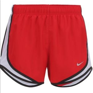 Womens Red Nike Tempo Shorts